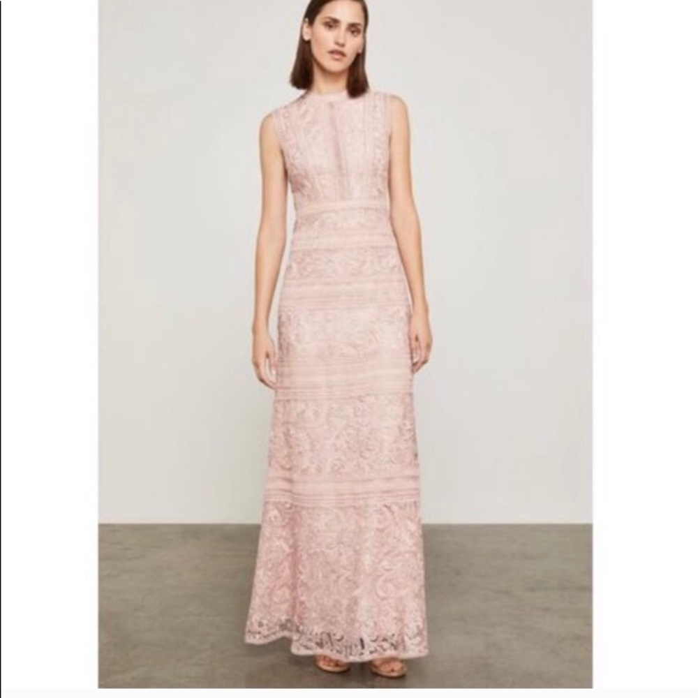 BCBGMAXAZRIA Pink Lace Gown